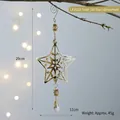 Exquisiter goldener 3D-Stern-Weihnachtsbaumschmuck aus Eisen mit Kristallperlen, 29 cm - 3D-Sternanhänger (LF2022) / 29x11cm / Gold