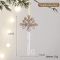 Champagnerfarbenes schlüsselförmiges Christbaumschmuck mit Glitzer, 16 cm Höhe - 16x7.5cm