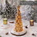 Piccolo albero di Natale in vetro dorato da tavolo, altezza 25 cm, decoro festivo - Oro Piccolo (BL15)
