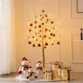 Sapin de Noël lumineux doré 1,8m avec boules, bonhommes de neige et boîtes - Arbre 1.8m Doré (Paquet 3)