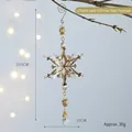 Goldener 3D-Schneeflocken-Weihnachtsschmuck mit Perlen und Kristalltropfen - 3D-Sternanhänger (LF3003) / 29.5x10cm / Gold