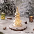 Piccolo albero di Natale decorativo in vetro dorato con luci LED interne, altezza 20 cm - Oro Piccolo (BL25)