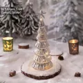 Elegant small silver glass Christmas tree with warm LED lights for festive table decor - Small Silver (BL5)