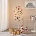 Premium 1,8 m witte verlichte kerstboomset met sneeuwpoppen en geschenkdozen - Extra Lange Witte Lichtboom Met Beren Set A
