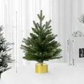 Petit sapin de Noël vert 45cm avec musique rotative et base dorée pour bureau. - 45cm / Sapin Vert Musical