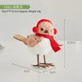 Cute Christmas bird figurine with red earmuffs and scarf for festive desktop decor - Earphone Bird (C081)