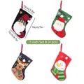 4-pack small Christmas stockings set B with Santa and reindeer for festive tree decorations - 7-inch Set B / Set of 4