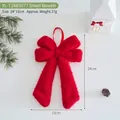 Red plush long-tail bow Christmas ornament for tree decoration, small size 24x15cm - Small Bowknot (YL-T26B1077) / 24x15cm