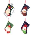 Small 7-inch Christmas stocking 4-pack with festive Santa Claus and Snowman designs - 7-inch Set C / Set of 4