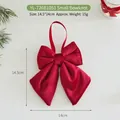 Red velvet Christmas bow ornament with hanging loop, 14.5x14cm size - Small Bowknot (YL-T26B1051) / 14.5x14cm