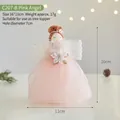 Cute pink gauze dress angel girl Christmas tree topper decoration and hanging ornament - Pink Angel (C207-B) / Pink