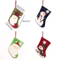 Set of 4 small 7-inch Christmas stockings with Santa and Snowman designs - 7-inch Set D / Set of 4