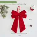 Large red velvet Christmas bow hanging ornament for tree decoration measures 30x20cm - 30x20cm