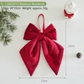 Premium medium red velvet Christmas bow ornament for tree decoration, size 24x22cm. - Medium Bowknot (YL-T26B1053) / 24x22cm