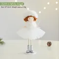 Cute white plush angel doll with tulle skirt for Christmas decoration, size 19x12cm - White Angel (C0299-A) / White