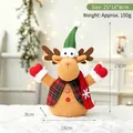 Adorable peluche de reno navideño con gorro verde y chaleco a cuadros rojos, 25 cm - Estilo Reno (HX26510C) / 25*18*8cm