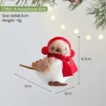 Cute Christmas bird hanging ornament with red earmuffs and scarf (Size: 6x9x8.5cm) - Earphone Style (C0681-A) / Bird with Headphones