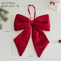 Premium large red velvet Christmas bow ornament for holiday tree decoration, 33x28cm size - Large Bowknot (YL-T26B1054) / 33x28cm