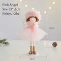 Adorable pink angel doll ornament featuring a plush hat and fluffy tulle skirt for Christmas - Pink Angel (C0299-B) / Pink