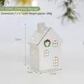 Piccola casa di Natale in ceramica luminosa bianca per decorazione da tavolo festiva - Casa di Neve in Ceramica (YZ-23562)