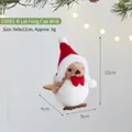 Cute Christmas bird plush doll pendant wearing a red Santa hat and bow tie for tree decor - Lei Feng Hat Style (C0681-B) / Lei Feng Hat Bird