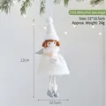 White plush Christmas angel girl hanging doll with yarn dress and silver star detail - White Star Angel / 1 Piece / White