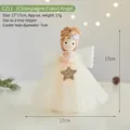 Champagne plush angel doll ornament for Christmas tree topper, 17cm cute festive decoration - Champagne Angel (C211-C)