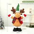 Poupée de renne de Noël en peluche festive avec gilet à carreaux et bonnet vert - Style Renne (HX26505C)