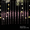Colgantes de carámbanos de Navidad en acrílico rosa, set de 12 unidades - 15*2cm / Colgante Espiral de Acrílico Rosa (12 Unidades)