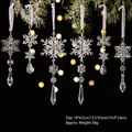 Set aus klaren Acryl-Schneeflocken und Eiszapfen als festlicher Weihnachtsbaumschmuck. - 6er Set / Transparent