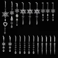 Set aus transparenten Acryl-Weihnachtsornamenten mit Schneeflocken und Eiszapfen - Acryl-Anhänger Set / 21 Stück/Packung / Transparent