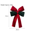 Large red and green velvet Christmas bow for holiday tree decoration, size 45x29cm - Style 01 (Red & Green) / 29*45cm