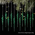 Juego de 12 adornos navideños de acrílico verde con forma de carámbano para el árbol - 15*2cm / Colgante Espiral de Acrílico Verde (12 Unidades)