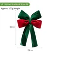 Large festive red and green velvet Christmas bow for tree decoration, 45x29cm size - Style 04 (Dark Green & Red) / 29*45cm