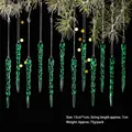 Set de 12 adornos navideños de carámbanos verdes transparentes para decoración - 12 Piezas/Paquete / Verde