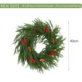 40 cm PE-Weihnachtskranz mit natürlichen Kiefernzapfen und roten Beeren-Akzenten - PE Weichkleber Kranz mit Zapfen und Beeren / Durchmesser 40cm (30T)