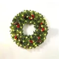 40cm Christmas wreath featuring warm LED lights, pine cones and red berries for holiday decor - LED Christmas Wreath (HH2501) / 40CM
