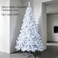 210 cm hoher weißer künstlicher Weihnachtsbaum mit 600 dichten Zweigspitzen für Deko - 210CM-600 Spitzen / Weiß