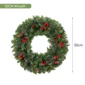 50cm artificial Christmas wreath with pine cones and red berries for door decoration - Christmas Wreath (HH2501) / 50cm