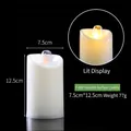 F-009 LED electronic flameless candle light with smooth white finish, size 7.5x12.5cm - F-009 Smooth Surface Candle / 7.5x12.5cm