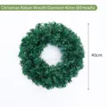40cm grüner künstlicher Weihnachtskranz aus Tannennadeln mit 80 Spitzen für die Tür - Weihnachts-Tannenkranz / Durchmesser 40cm (80 Spitzen)