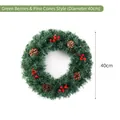 Christmas wreath with green pine needles, red berries and pinecones, 40cm diameter - Diameter 40CM / Green Berry + Pine Cone Style