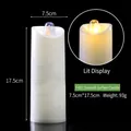 F-011 Smooth Finish LED Flameless Candle, 7.5x17.5cm White Decorative Electronic Candle - F-011 Smooth Surface Candle / 7.5x17.5cm