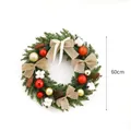 Couronne de Noël décorative de 60 cm avec boules rouges et dorées - Couronne de Noël / 60CM