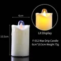 LED electronic simulation candle with warm yellow light teardrop design 6x10.5cm - F-012 Tear-drop Candle / 6x10.5cm