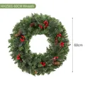 60cm Christmas wreath with pine cones and red berries for festive door decoration - Christmas Wreath (HH2501) / 60CM