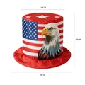 Sombrero de copa con bandera de EE. UU. y águila 20x20x28cm - Estilo con Estampado de Águila Calva (Sombrero Día Independencia 03) / 28x20x20cm / Rojo Blanco Azul Bandera de EE. UU.