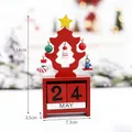 Red wooden Christmas tree calendar ornament with adjustable blocks, 14cm height - Red Christmas Tree Style / 14x7.3x3.5cm