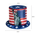 Sombrero de copa con bandera estadounidense y Estatua de la Libertad para fiesta nacional - Estilo Estatua de la Libertad (Sombrero Día Independencia 04) / 28x20x20cm / Rojo Blanco Azul Bandera de EE. UU.