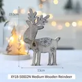 Medium wooden Christmas reindeer decoration with snowflake patterns, 19.5cm height - Medium Wooden Reindeer (XY18-50002N) / 13x19.5cm